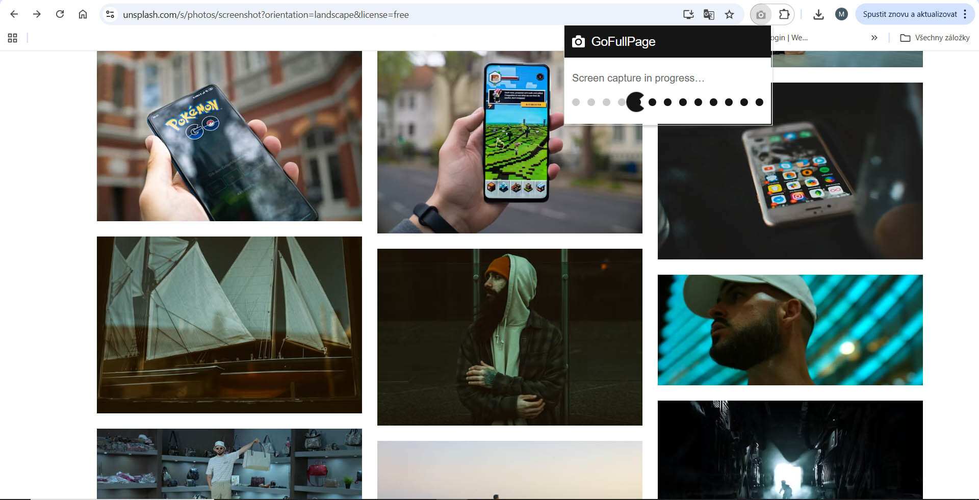 aplikace na screenshot